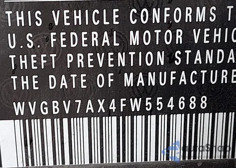 2015 Volkswagen Tiguan Se from USA, damaged, VIN WVGBV7AX4FW554688